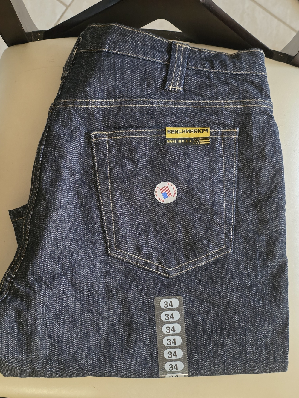 Men’s Dark Blue Straight Jeans - 34